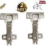 Mikasso Dolap Menteşesi Düz Paslanmaz 2’li