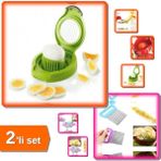 Mikasso Domates Peynir Yumurta Dilimleyici + Patates Meyve Sebze Dilimleyici Doğrama Bıçağı - 2li Set A1N5X1