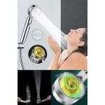 Mikasso Duş Başlığı Turbo Basınçlı Ayarlanabilir Start Stop Tuş Su Tasarrufu 360 Döner (Gold) Plastik