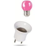 Mikasso Duy Fişli + 1W LED E-27 Duylu Pembe (Pink) Renkli Gece Lambası Ampulü Pembe Işık Forlife