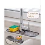 Mikasso Elastik Musluk Lavabo Matı Gri-Su Tutucu Düzenleyici Kaydırmaz Mutfak Banyo Matı 36X13 cm M-154 Sili