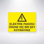 Mikasso Elektrik Panosu Önüne Hiçbir Şey Koymayınız 21X35 Arkası Arkası Yapışkanlı Sticker