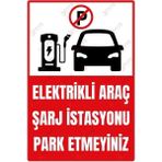 Mikasso Elektrikli Araç Şarj Istasyonu Park Etmeyin Uyarı Levhası – Uv Baskılı Dekota Tabela – 15X22,5 cm