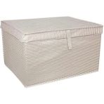 Mikasso Ella Home Alas 1 Adet Kapaklı Mega Plus Kutu Hurç 70*40*30 cm 40,5 Kumaş Kahverengi