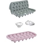 Mikasso Elmas Şeklinde Buz Kalıbı 18'li Buz Kalıbı Buzluk Lüxdiamond Ice Mold Plastik