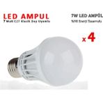 Mikasso Enerji Tasarruflu Klasik LED Uyumlu Beyaz LED Ampul 7W 4 Adet