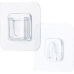 Mikasso ® Eşya Sabitleme Askısı 10 Çift Şeffaf Çift Taraflı Yapışkanlı Geçmeli Klips Plastik Şeffaf Tr