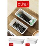 Mikasso Flexi S-M 2'li Set Uzayabilen Çekmece Içi Düzenleyici Kırtasiye Organizer - Dolap Içi Organizer Seti