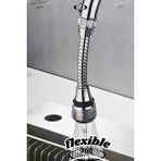 Mikasso Flexible 360 Esnek Spiral Hortumlu Batarya Ucu Başlığı 2 Farklı Mod Fonksiyonlu Musluk Başlığı Krom