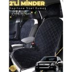 Mikasso Ford Fusion Uyumlu 2'li Süet Oto Koltuk Minderi | Terletmez | Universal | Oto Aksesuar | A2 Süet Siy - Çok Renkli