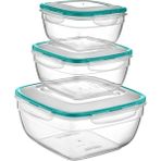 Mikasso Fresh Box 3'lü Saklama Kabı Set Şeffaf 3.3 Lt LC-300 Plastik Turuncu