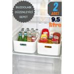 Mikasso Freshbox 2 Adet 9.5 Litre Dolap Içi Düzenleyici Sepet, Saklama Kutusu, Banyo ve Mutfak Organizeri Pl