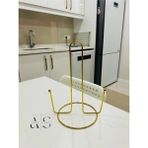 Mikasso Gold Altın Kaplama Kağıt Havluluk , Peçetelik, Metal Havluluk , Boncuk Model Sarı Metal