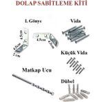 Mikasso Gri L Demir Dolap Sabitleme 20*45*45 Masa Gönye (10 Adet) + Vida +Dubel + Elmas Beton Matkap Ucu Bey