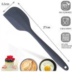 Mikasso Gri Silikon Spatula Isıya Dayanıklı Yanmaz Yapışmaz Çizmez 27CM Silikon Gri