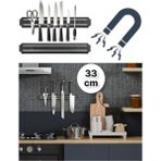 Mikasso Güçlü Mıknatıslı Paslanmaz Mutfak Duvar Bıçak Askısı Standı - 33 cm Metal