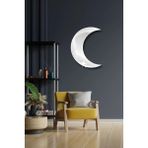Mikasso Gümüş Pleksi Ay Şekilli Duvar Dekoru - Salon Oturma Yatak Çocuk Odası Antre Için 35X20CM Ayna Gümüş - Çok Renkli