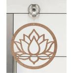 Mikasso Ham Ahşap Lotus Çiçeği Duvar Dekoru - Salon Oturma Odası Kapı Süsü Için 30X30CM Tablo Ahşap Kahveren - Çok Renkli