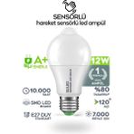 Mikasso Hareket Sensörlü LED Lamba E27 Duy 12W Işık Lamba A Otomatik LED Ampül Hareket Algılayıcılı - Çok Renkli