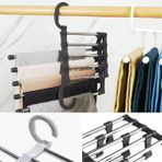 Mikasso ® Hareketli Dolap Içi Pantolon Kravat Şal Askı Sistemi Düzenleyici Katmanlı Askılık Organizer Metal