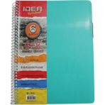 Mikasso Idea Notebook 6 Konulu 4 2 Bölümlü Kareli Çizgili 180 Yaprak A4 Seperatörlü Ayraçlı Defter Sert Spir - Çok Renkli