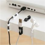 Mikasso Kablo Tutucu Yapışkanlı Mini 20LI Kanal USB Şarj Veri Kablosu Tutucu Yapışkanlı Kordon Beyaz Beyaz - Çok Renkli