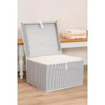Mikasso Kapaklı Kutu Hurç Maxi 50X40X30 cm 50 x 30 Kumaş Gri Tr