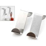 Mikasso Kapı Arkası Askı Banyo Yüz Havlu Askılığı Metal, 2'li Kapı Arkasına Takılan Askı Seti Beyaz