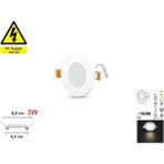 Mikasso Karavan Tavan LED Spot 12V 3W Beyaz Kasa (Beyaz Renk Aydınlatma)