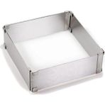 Mikasso Kare Ayarlanabilir Kek Pasta Kalıbı Yükseklik 8cm Ayarlı Kare Metal Metalik