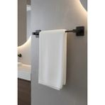 Mikasso Kare Yapışkanlı Metal Siyah Uzun Havluluk Pratik ve Şık Banyo Havluluk Mutfak Havluluk Siyah