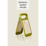 Mikasso Katlanır Ayaklı Yeşil Rende Çift Yüzlü Paslanmaz Çelik Güvenli Kullanım Pratik Mutfak Rendesi Çelik