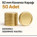 Mikasso Kavanoz Kapagı Gold 82 mm 50 Adet Metal Altın