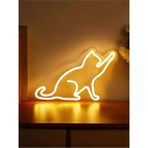 Mikasso Kedi Neon LED Tabela Plastik Mavi - Çok Renkli