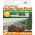 Mikasso Kendinden Yapışkanlı Masa,raf,dolap,tezgah,mobilya Kenar Bandı 18MMX5 Metre-Gri Turkuaz