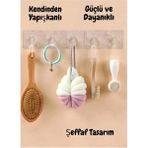 Mikasso Kendindenyapışkanlıgüçlüsilikonyapışkanlı Şeffaf Askılık Banyo Mutfak Kapı Arkası Duvar Askısı (5li)