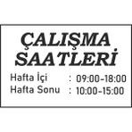 Mikasso Kişiye Özel Çalışma Saatleri Yazı Folyo Sticker Cam Yapıştırma 30 x 20 cm