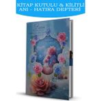 Mikasso Kitap Kapaklı Kutulu Kilitli Anı Hatıra Defteri Sert Düz Renkli Orta Boy Mavi Not Defteri A5 44 Yapr - Çok Renkli