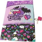 Mikasso Kız Çocuk Kutulu Kilitli Hatıra Defteri "wanna Grab A Bite?" 13*9 cm 48 Yaprak Karton Çizgili Belirt - Çok Renkli
