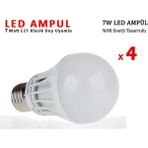 Mikasso Klasik Duy Uyumlu LED Lamba Aydınlatma Ampül 7 Watt 7W Enerji Tasarruflu LED Ampul 4 Adet - Çok Renkli