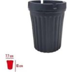 Mikasso Kokusuz Kulluk Cizgili Gri Plastik Beyaz Yuvarlak
