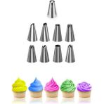 Mikasso Krema Sıkma Torbası Seti 10 Parça Çelik Pasta Krema Torbası Kek Süsleme Kurabiye Muffin Kalıbı Tart