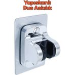 Mikasso Krom Kendinden Yapışkanlı 15 kg Taşıyabilen Nano Duş Başlığı Askısı Mafsal Kolay Temiz Kurulum Metal