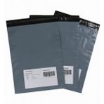 Mikasso Küçük Boy 100 Adet, 17X23X5 cm Cepli Plastik Kargo Poşeti Dayanıklı Su Geçirmez Gri Renk Gri 17 x 25