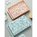 Mikasso Küre Buz Kalıbı Kapaklı 33 Hazneli Yuvarlak Buz Kalıbı Kokteyl Sunum Buz Kalıbı (20X12 Cm) Plastik