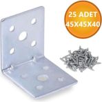 Mikasso L Demiri Mobilya Eşya Dolap Duvara Sabitleme Köşebent Bağlantı Aparatı Gönye 45X45X40 mm 25 Adet. gr