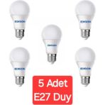 Mikasso LED Ampul Beyaz Renk 9 Watt Tasarruflu 5li Paket