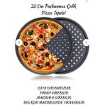Mikasso Lüks 32 cm Paslanmaz Çelik Büyük Pizza Tepsisi (Yanmaz Yapışmaz) Paslanmaz Çelik Siyah