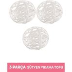 Mikasso Lüx 3 Parça Beyaz Plastik Sütyen ve Çamaşır Yıkama Topu Mikrofiber Malzeme ile Pratik Kullanım