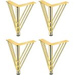 Mikasso Metal Gold Koltuk, Masa, Tv Ünitesi Ayağı 3 Telli 15 cm ( 4 Lü Paket ) Sarı